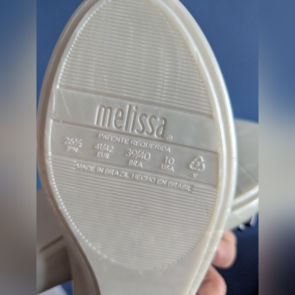 NEW Melissa Space Love Ballet Flat White Sparkly/Pearl-Black - Picture 4 of 4